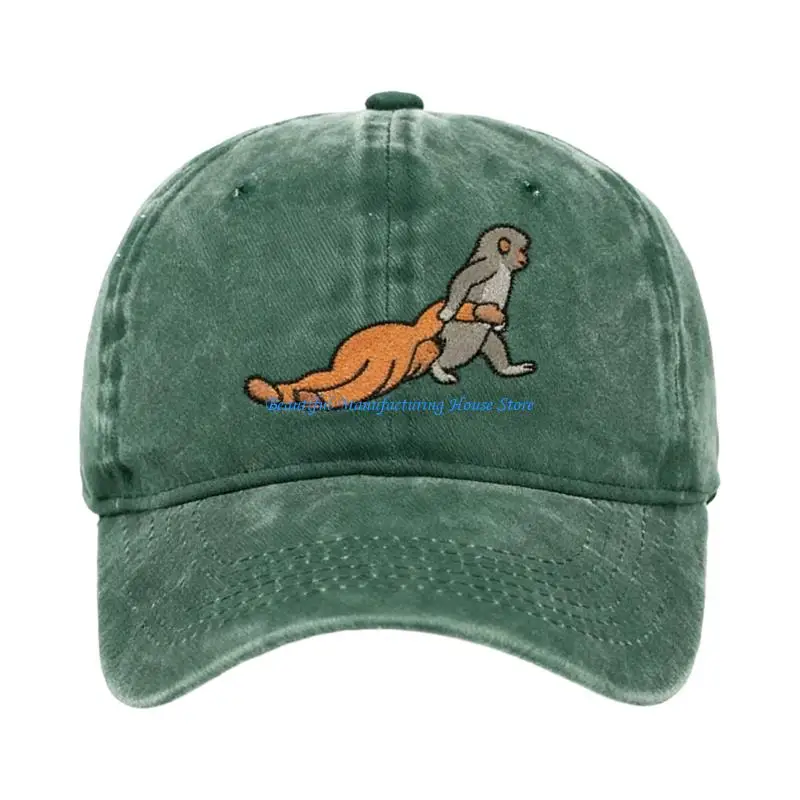 E56A Stylish Cotton Baseball Hat Feature Lovely Monkey Embroidery Perfect Sports Hat For Men Women And Kids