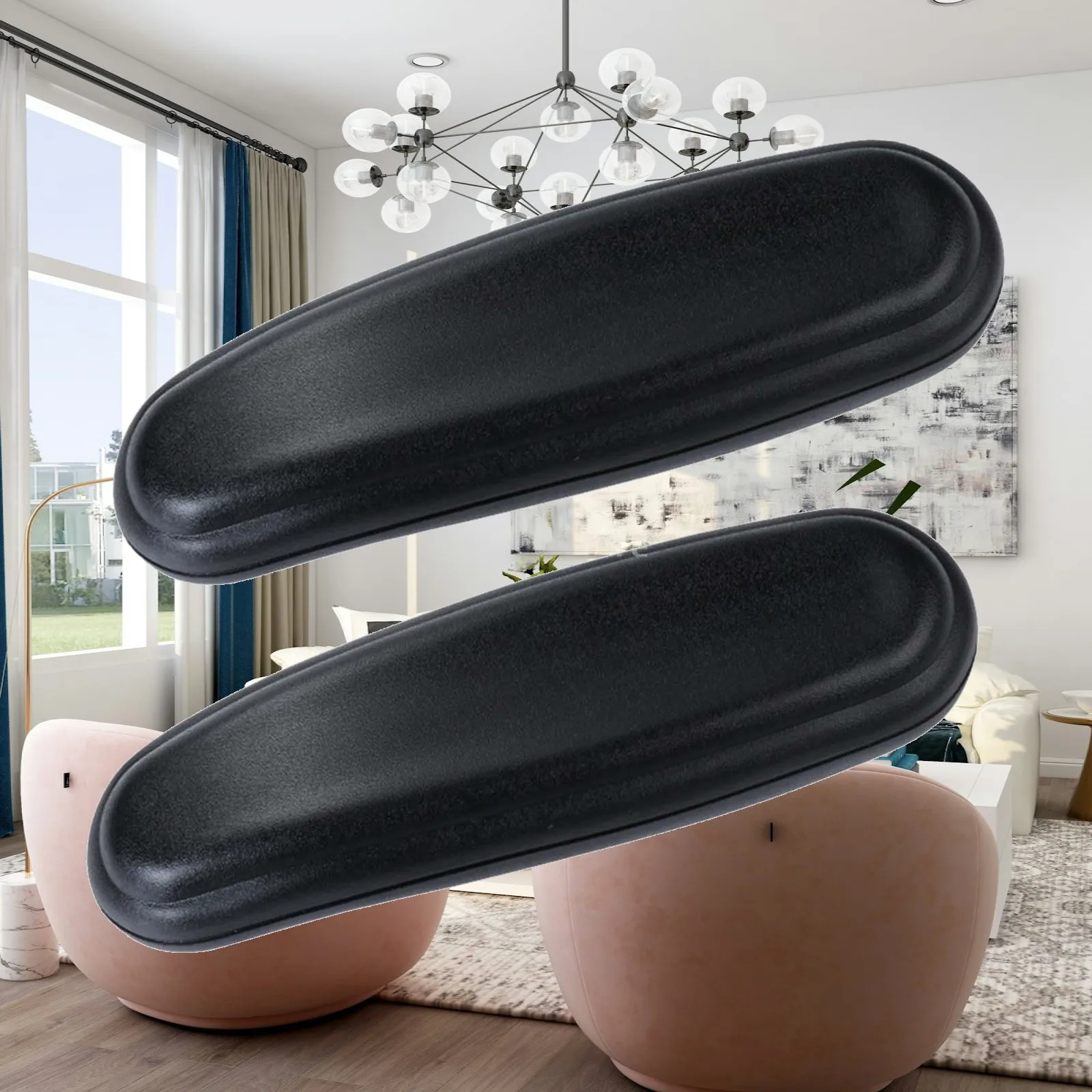 High Density PU Leather Armrest Pads Cap for Universal Computer Chair Replacement Left and Right Support Cushion