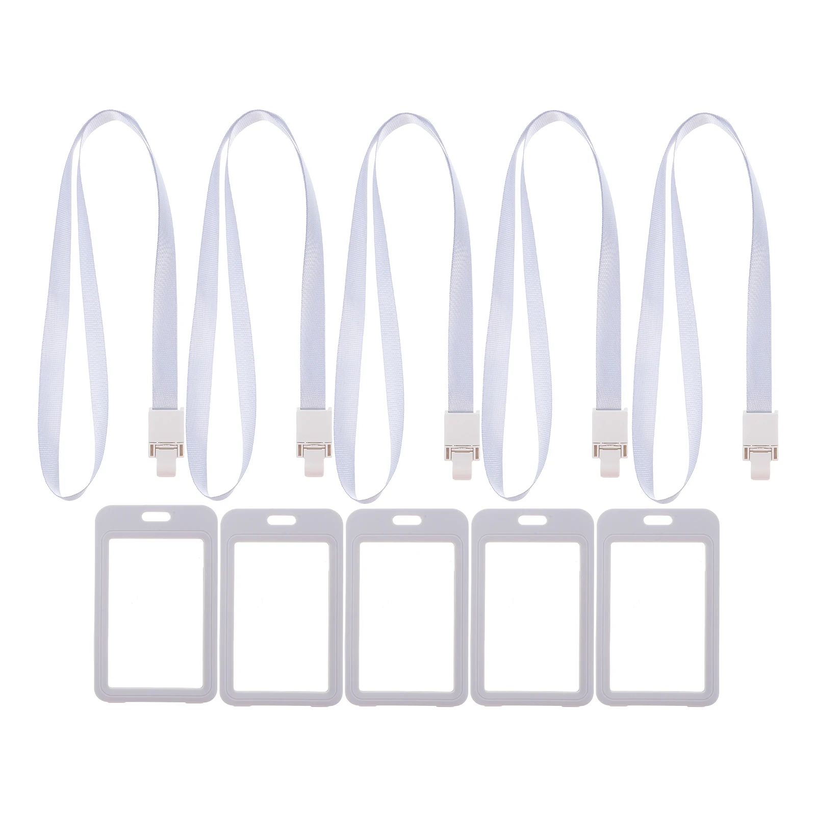 

5pcs ID Card Holder Lanyards Transparent Plastic Badge Holders for Staff Clear Cruise Card Employee Accessories Water Meal Cards