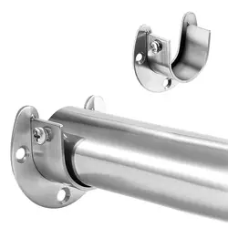 U Shaped Living Room 19/22/25mm Shower Curtain Wardrobe Tube Rail Holder Clothes Hanging Curtain Rod Bracket Flange Rod Holder