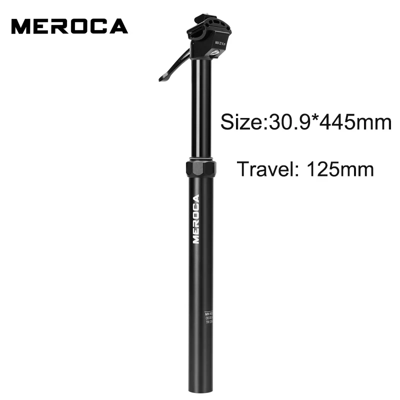 Meroca Bicycle Seatpost Hand-operated Dropper Hydraulic Stroke 30.9/31.6mm Travel 100/125mm Mountain Bike Seatpost