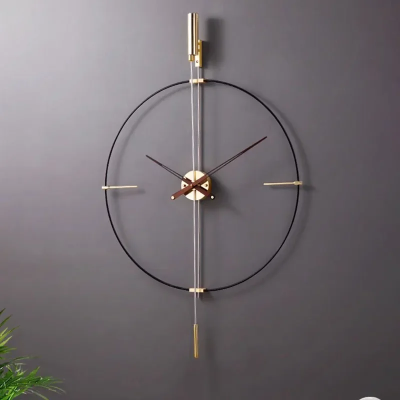 ​Italian Modern Wall Clock Minimalist Luxury Canvas Gallery Art Living Room Silent Sweep Designer Timepiece