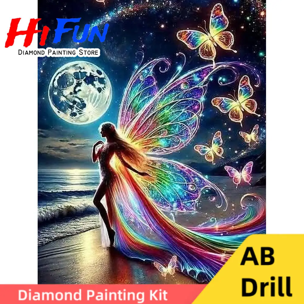 

Fairy Angel 5d AB Drill Diamond Painting Kit Mythical Winged Woman Art Embroidery Handmade DIY Mosaic Decoration Children's Gift