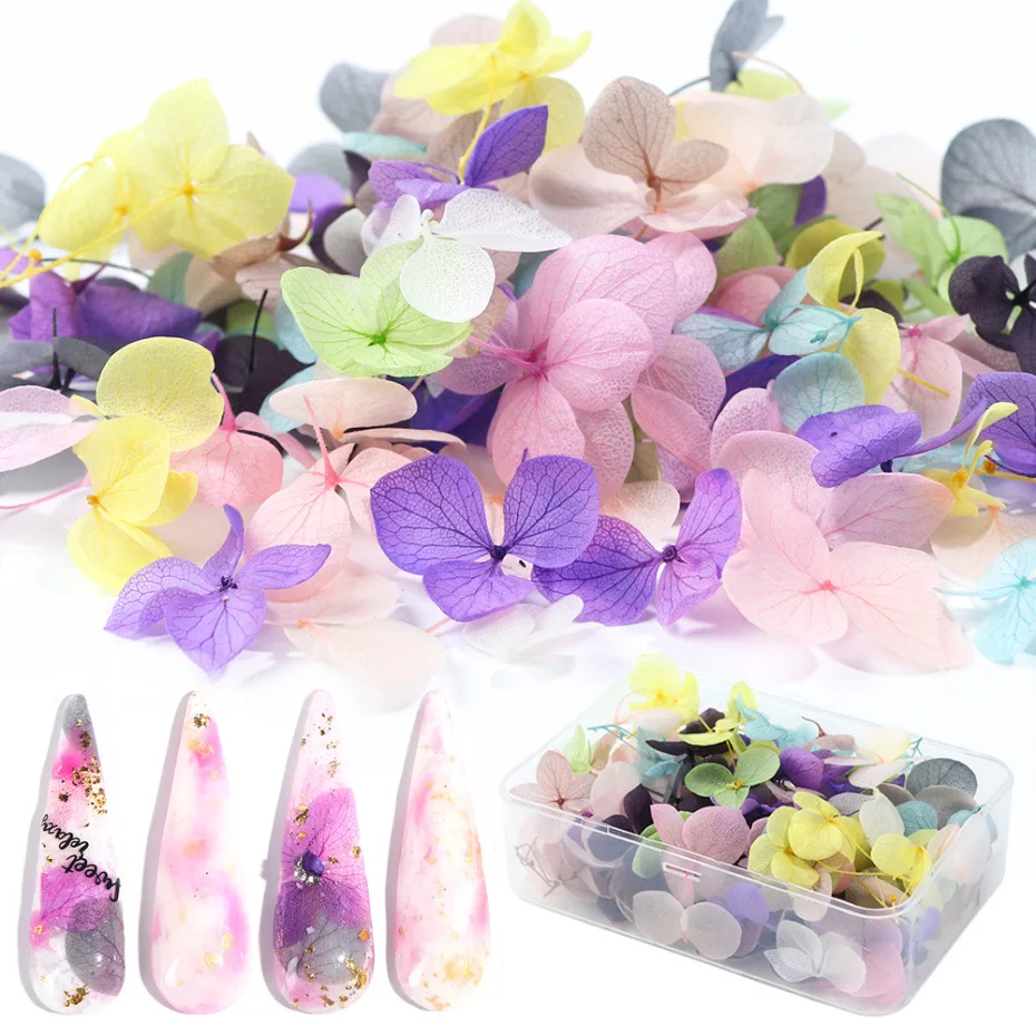 50-100pcs Nail Dry Flowers Decorations Real Flower/Natural Floral Sticker DIY Colorful Decals For Nail Art/Manicure/Face/Makeup