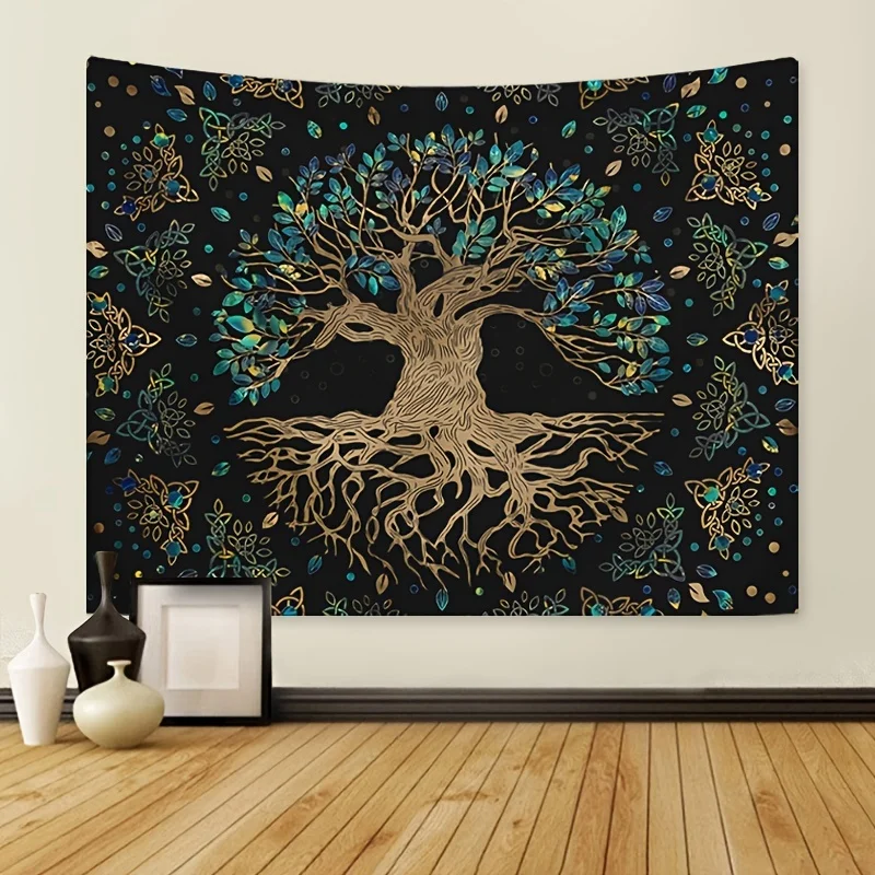 1Pcs 75x58cm Cosmic Life Tree Tapestry Dreamy Big Tree Wall Blanket Home Decor Origin Tree Background Wall Hanging Cloth for Be