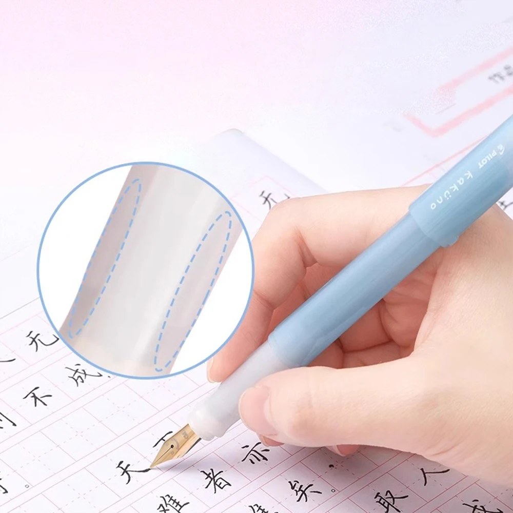 1 pz PILOT Kakuno Smile Penna Stilografica Serie Famiglia Limitata FKA-1SR Colore Trasparente per Uso Esclusivo di Calligrafia Studente