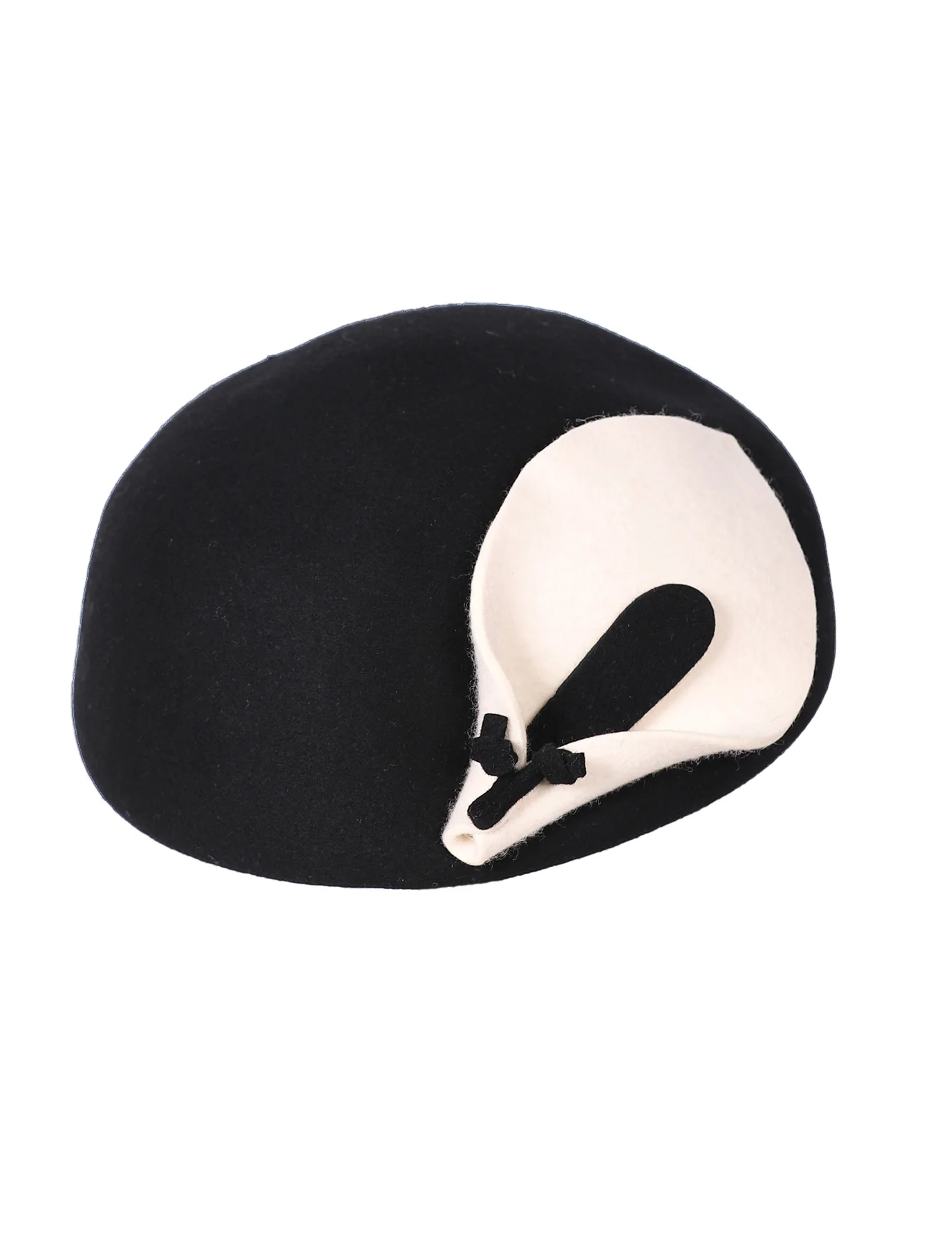 FS 100% Wool Felt Small Top Fascinators Hats For Luxury Women Elegant Berets Winter Church Church Cap Flower Ladies Fedoras Hat