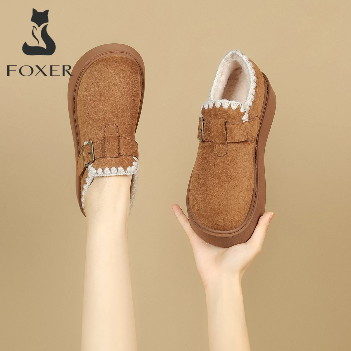 Zapatos De Terciopelo Para Mujer, Marca Foxer, Invierno 2026, Casuales, Cálidos, Sin Cordones, Planos, De Lujo, Con Peluche — -45%, 45.99€ Coupon, from 53.99€ – 45% descuento – €53.99