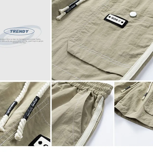 Men's Summer Quick-drying Work Shorts Elastic Waist Sports Casual Loose Multi-pocket Outdoor Versatile Fashion