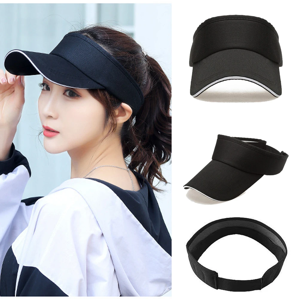 Tennis Breathable Hats Men Women Adjustable Visor UV Protection Top Empty Solid Sports Tennis Golf Sunscreen Cap Bear Series