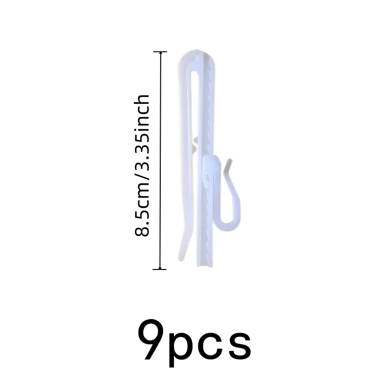 9 pcs 8.5cm Height Adjustable Drapery Pins, No Drilling Required and Adjustable Height Design, Multipurpose