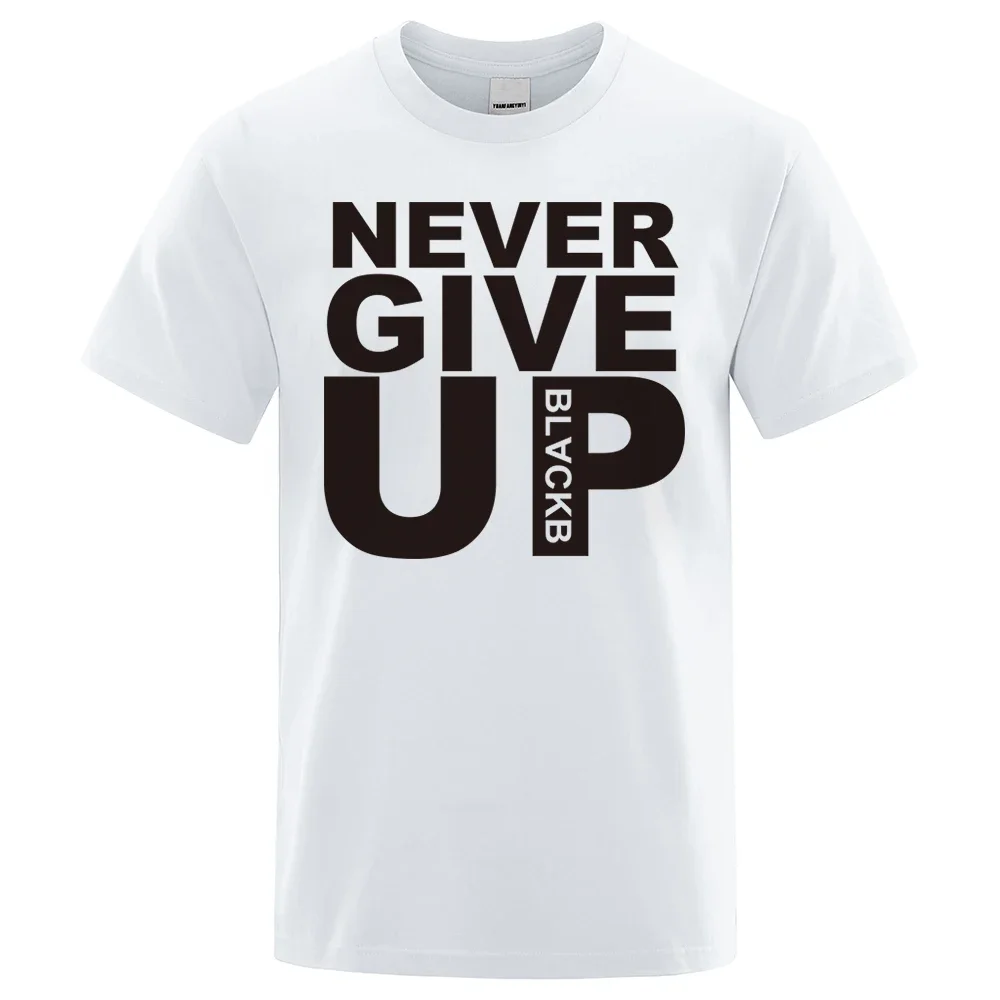 You'll Never Walk Alone Never Give Up T-Shirts Men Women Loose Oversized Short Sleeve Cotton Breathable Tops Casual Tee Clothes