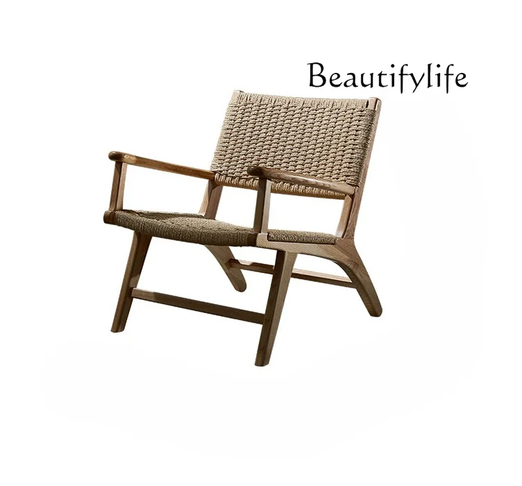 

Nordic Rattan Leisure Chair Balcony Antique Style Armchair