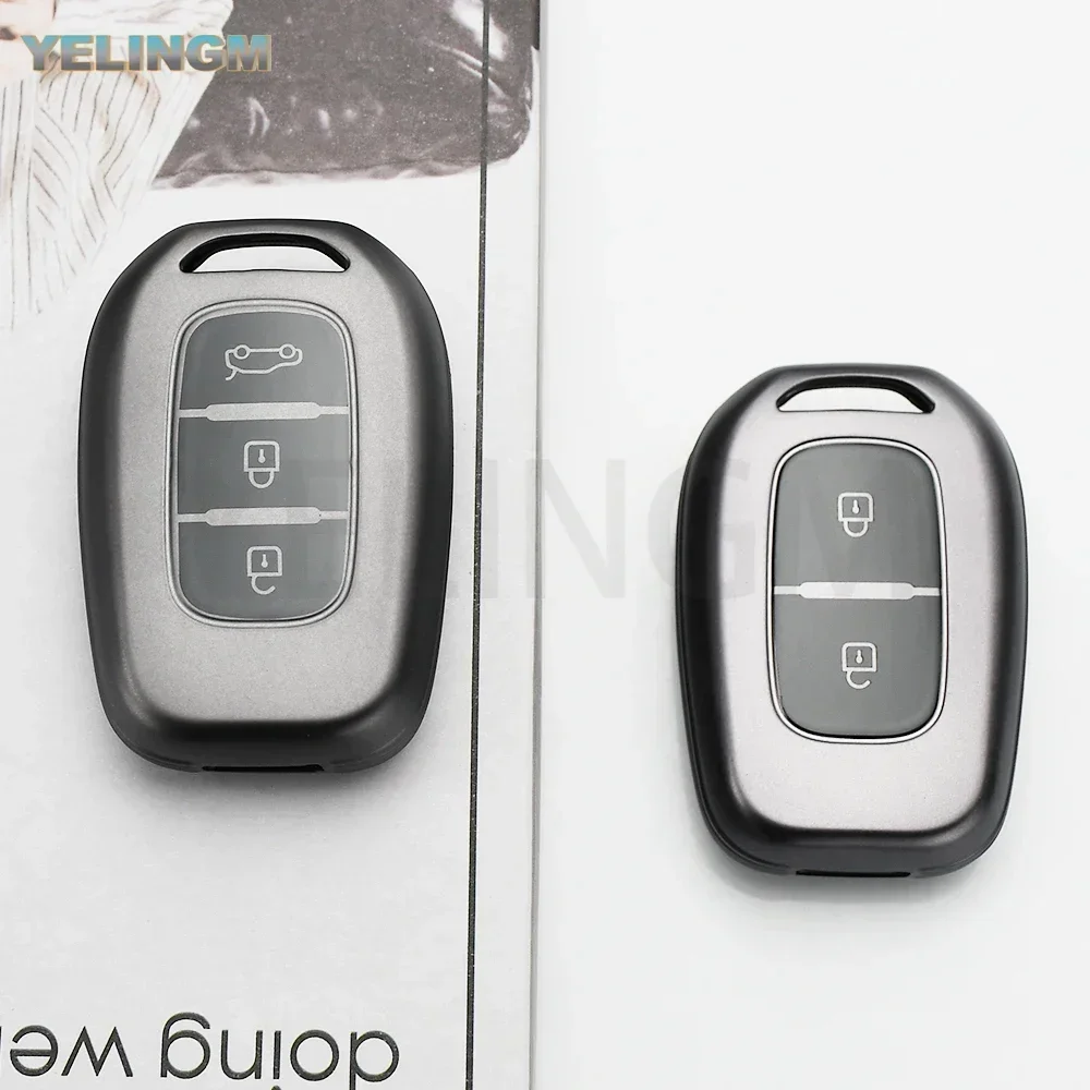 2-3-Tasten-Schlüsselgehäuse für Renault Duster Dokker Logan Stepway Clio 5 TWingo für Dacia Sandero Stepway TPU-Schutzhülle Schlüsselanhänger