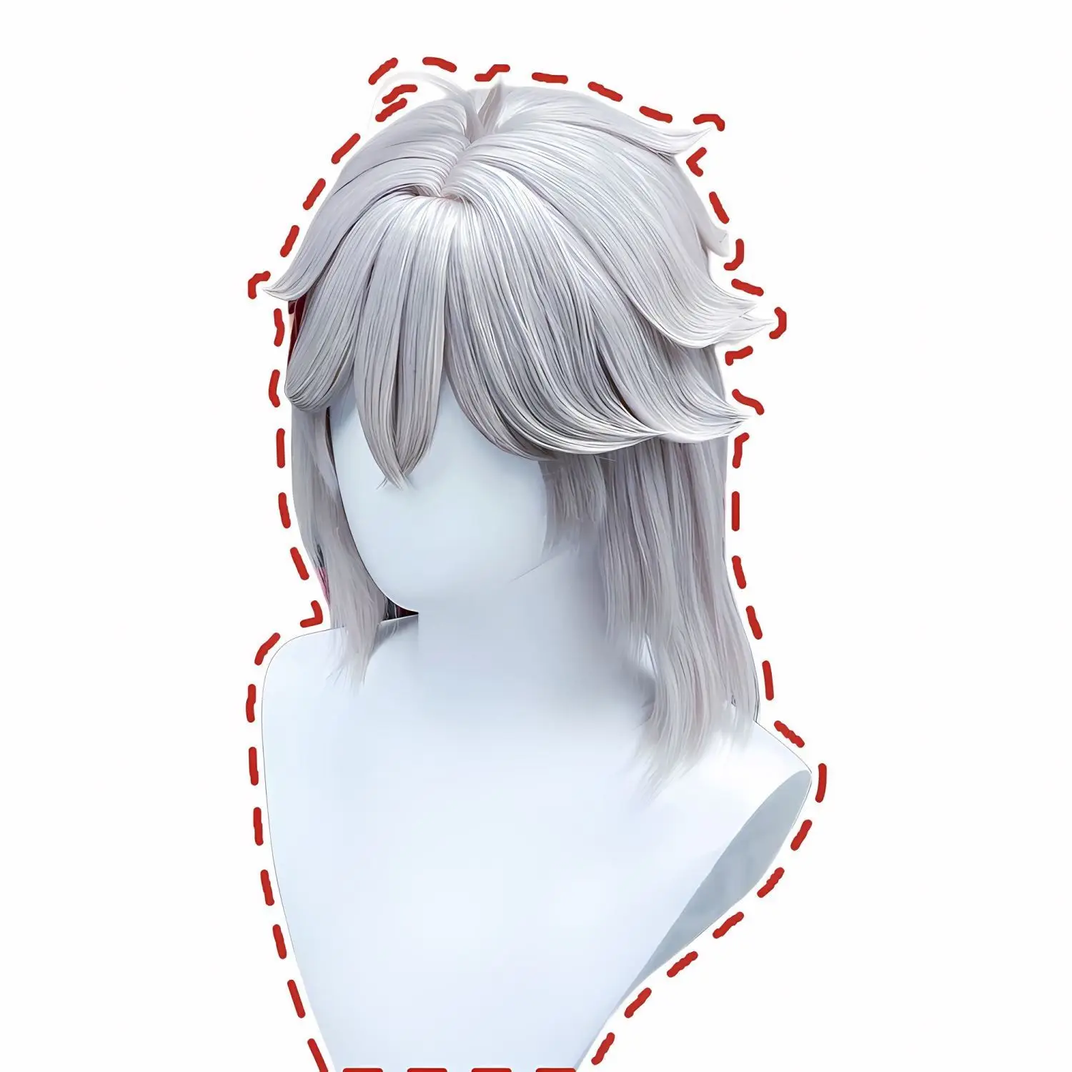 Genshin Impact Kaedehara Kazuha Men's Cosplay Wig Streaked Hair Simulation Scalp Single Ponytail Ahoge Wig Short