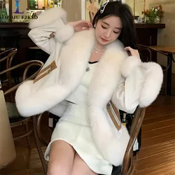 Faux Fox Fur Coats for Women, Covered Button Jacket, Thicken Warm Clothes, High Quality,Winter,Female,New ,2024