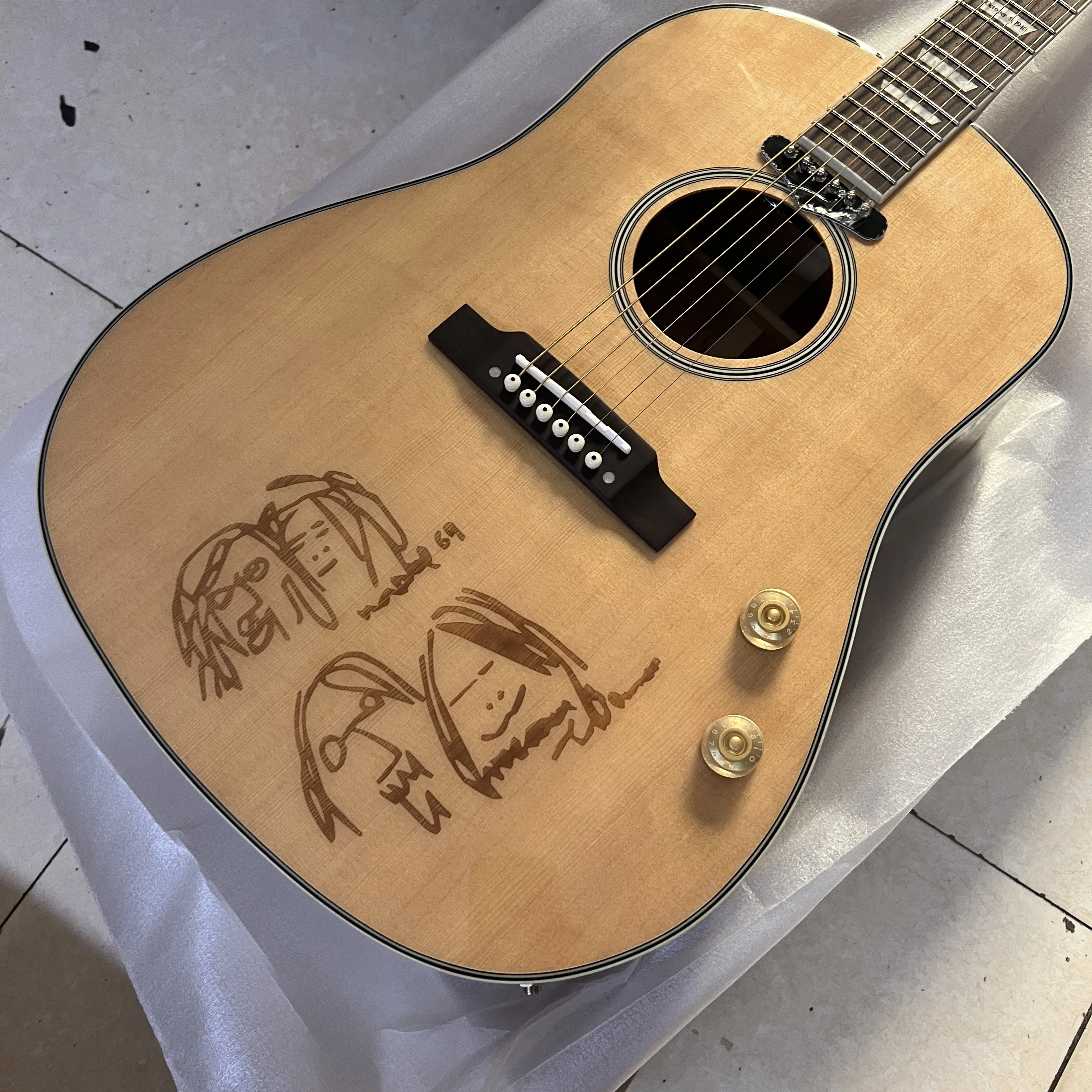 Guitar 41 Inch J160 D-bucket Spruce Solid Top Rosewood Fingerboard Pickup Signature Delivery Charges Complimentary