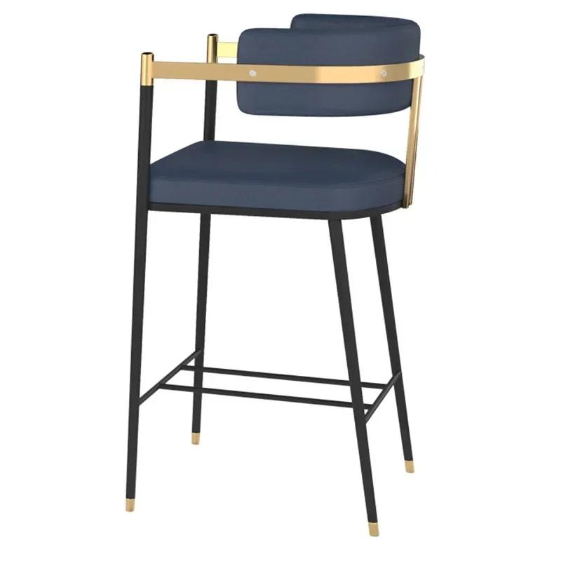 Silla Bar moderna ferro forjado, muebles cocina, sillas Bar con respaldo cómodo, barra creativa con personalidad, pies altos