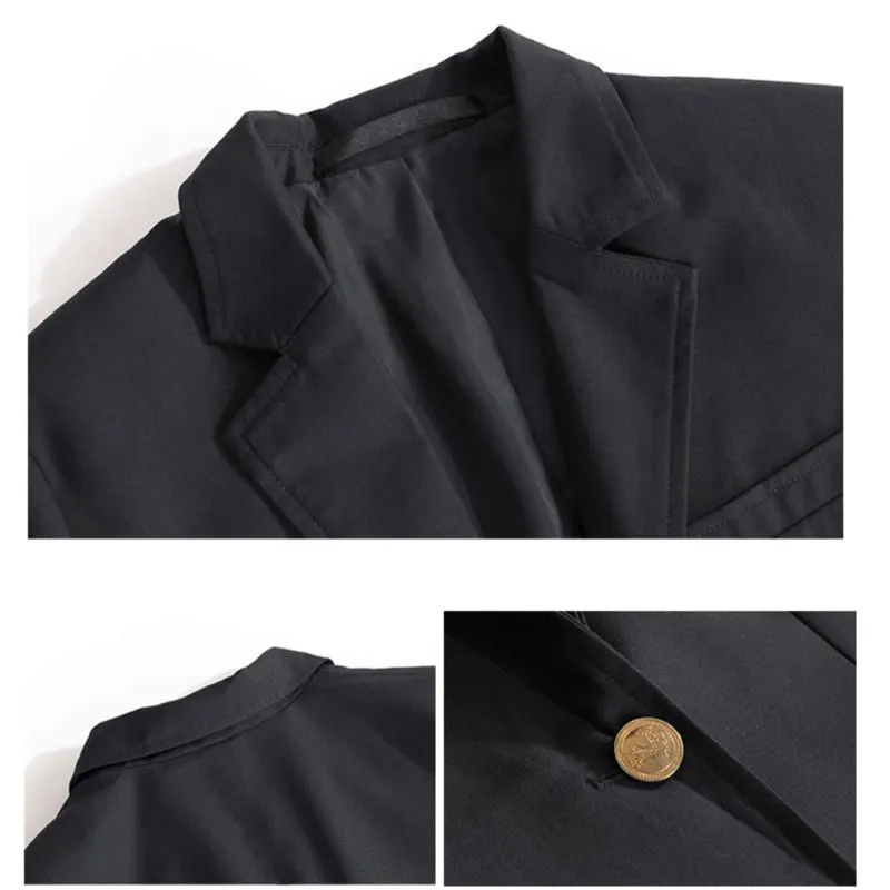 Uniforme escolar japonés JK Blazer para mujeres y hombres, estilo Preppy, traje informal para estudiantes, chaqueta negra de manga larga, prendas de vestir exteriores