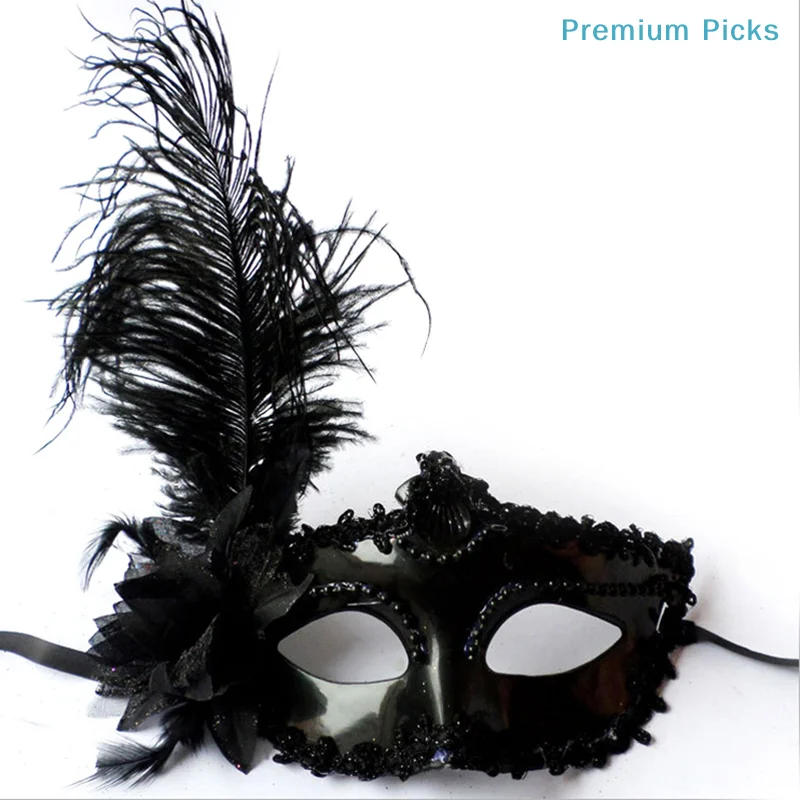 portableMasquerade Feather Sexy Venetian Mask Women For Face Multi Color Princess Mask Sexy Half Hallowmas Feather Masks Decor