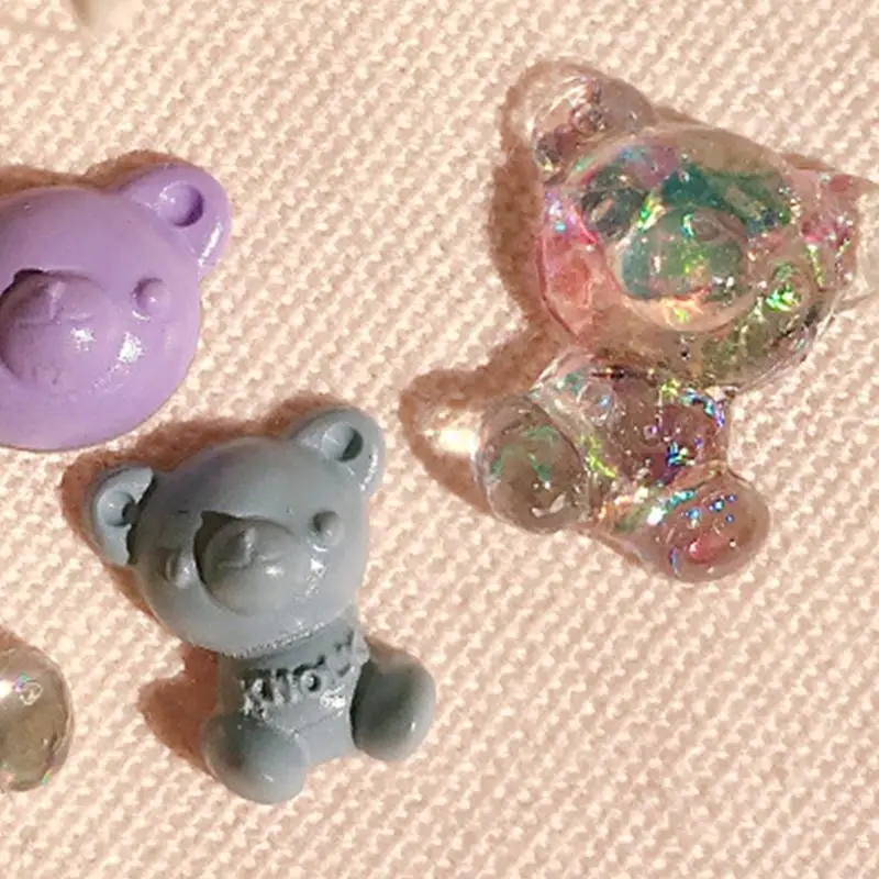 H4GD 3D Bear Mould Sculpture Plate Plate Mails Stencils Silicone Mail Carving Mould #2