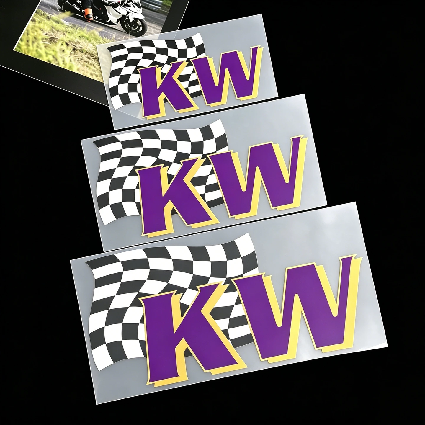 Reflective Sticker for KW Shock Absorber Motorcycle Moto Scooter Racing Car Auto Body Fuel Tank Helmet Vinyl Accessories Decal