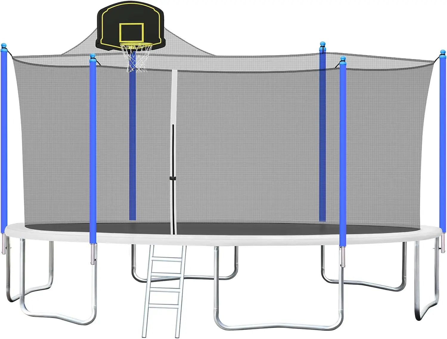 16FT Trampoline with Basketball Hoop, Outdoor Trampolines Recreational Kids Trampoline with Enclosure Net Outdoor for 5-8