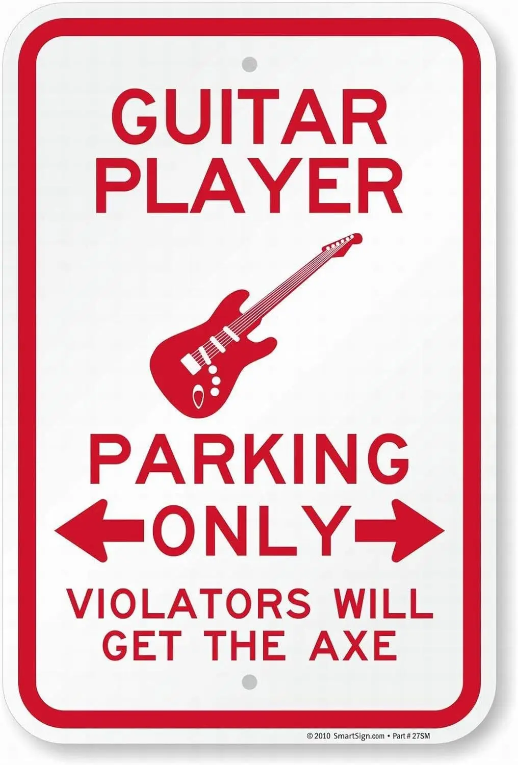 Wall Decor Warning Sign Decor  Tin Metal Signs Guitar Player Parking Only, Violators Will Get The Axe Sign Safety Sign Novelty S