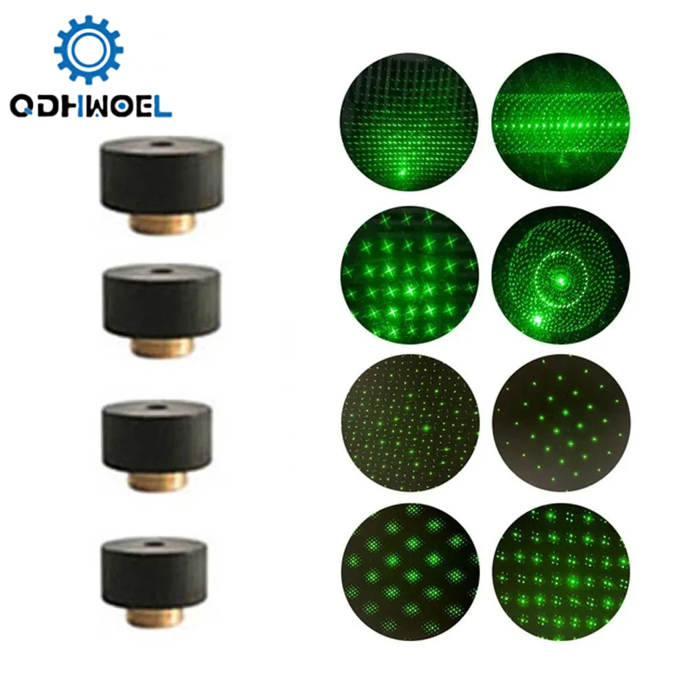 QDHWOEL 5pcs Green Laser Pointer Star Cap Adjustable Focus Black Cover Compatible With Laser 303 No Laser Included