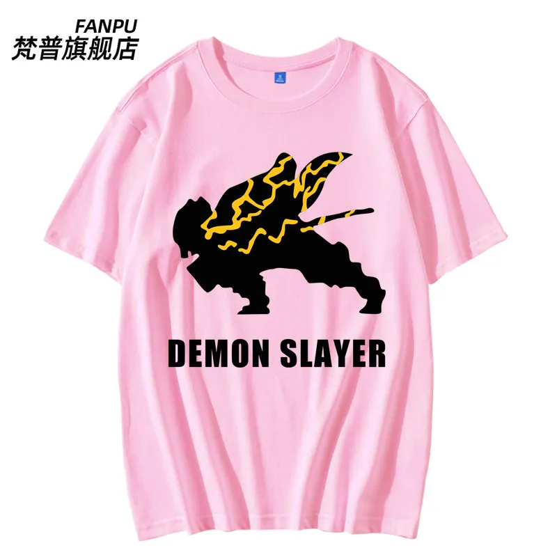 Ghost Slayer Blade New My Wife Shanyi Charcoal Zhilang Izuke Anime Japanese Pure Cotton Printed Men's and Women's New T-shirt