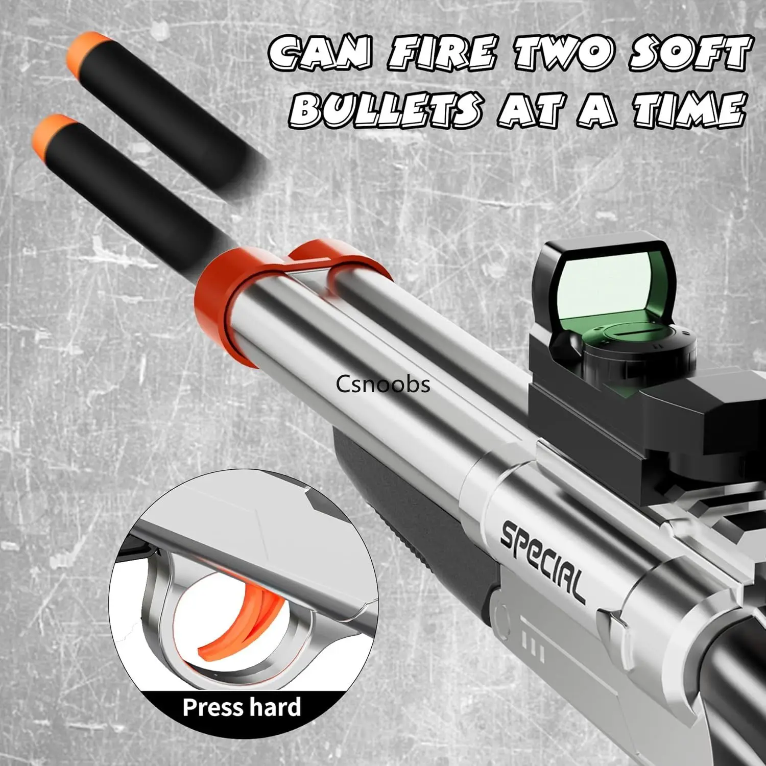 Rifle de doble cañón de 37cm, pistola de juguete larga, lanzador de Airsoft, balas suaves duales, juego de deportes al aire libre, arma de tiro para regalo de niños