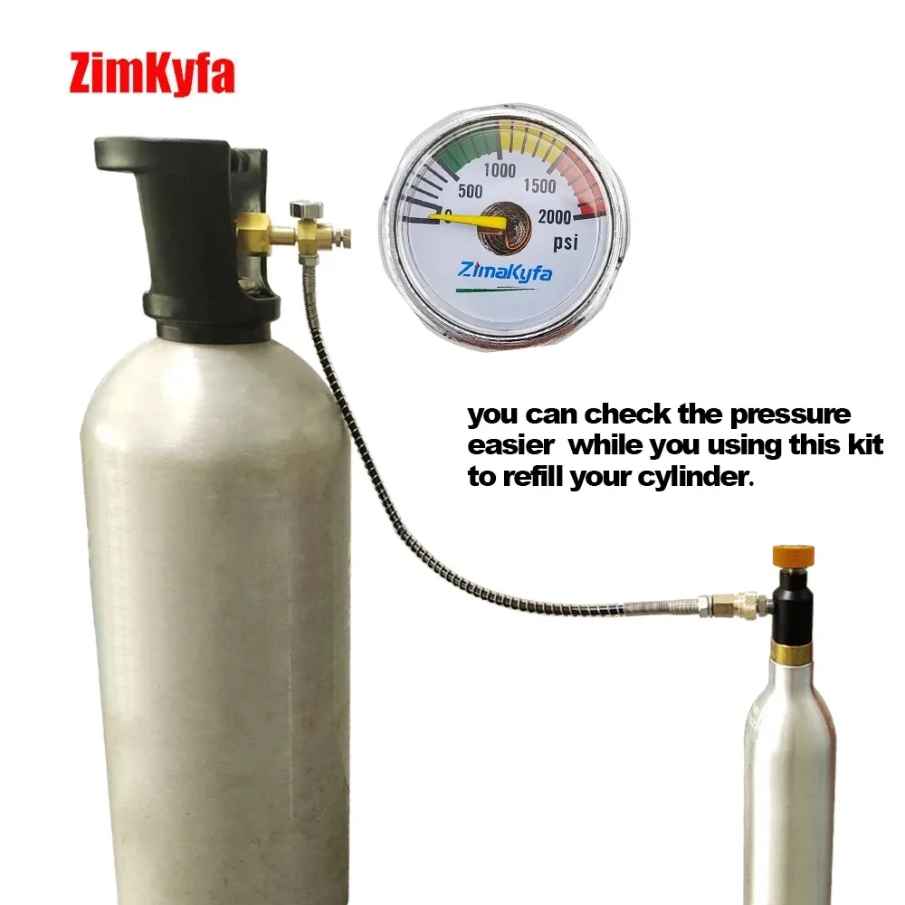 CO2 Filling Station for Sodastream Cylinder Transfer Carbon Dioxide Tank Refill Adapter Charging Adaptor W21.8-14,CGA320,Tr21-4