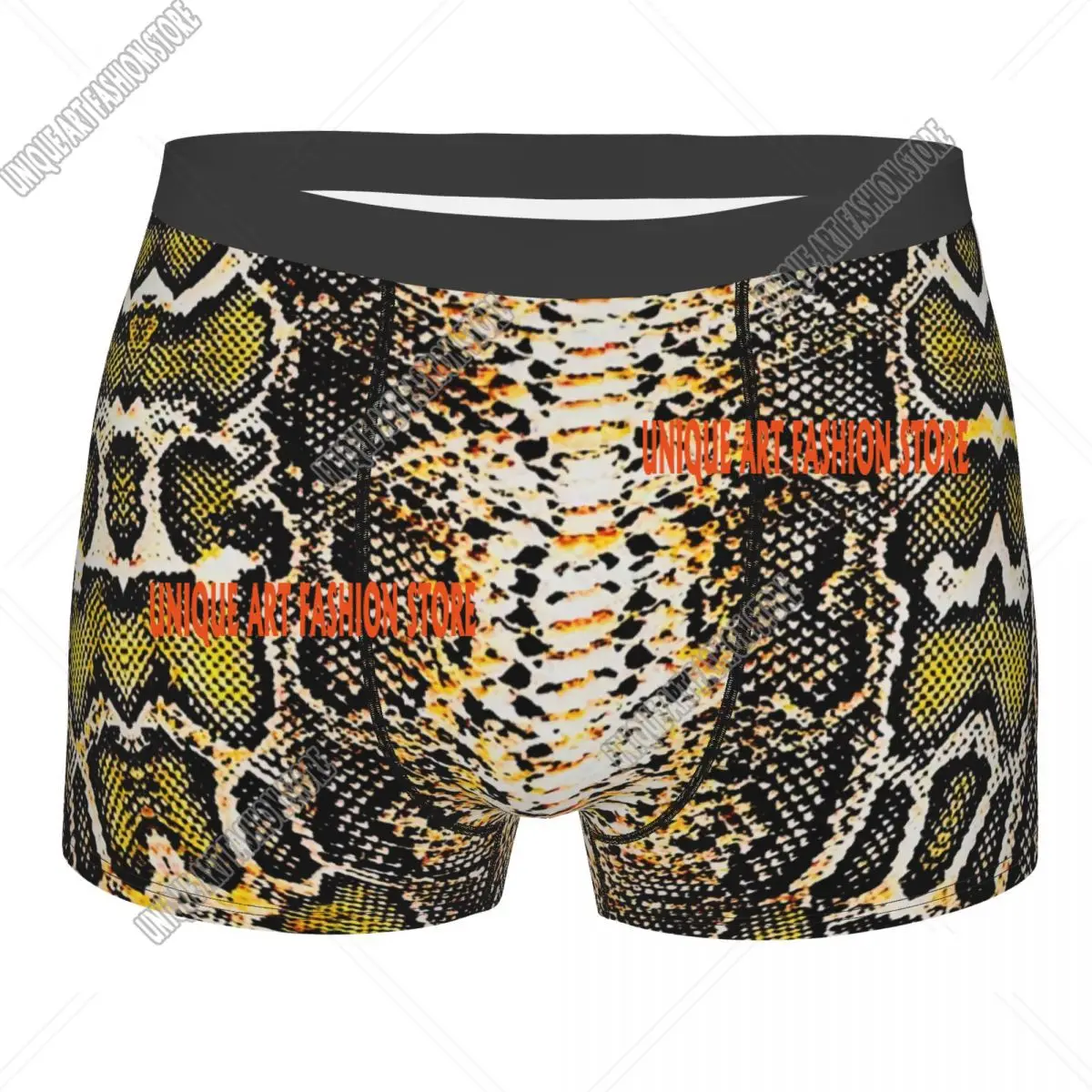 Custom Snake Skin Print Underwear Men Stretch Snakeskin Animal Texture Boxer Briefs Shorts Panties Soft Underpants For Homme