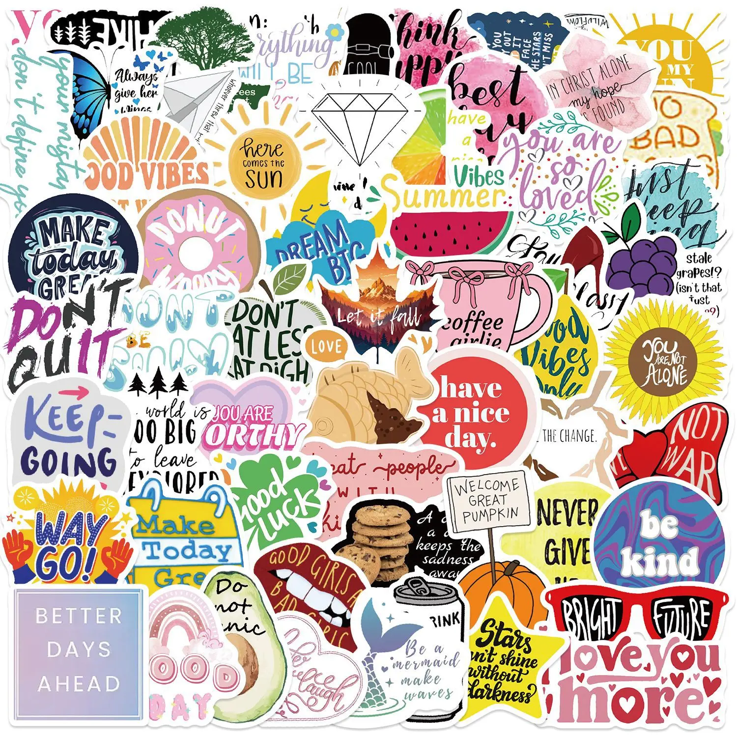 50/100PCS Cartoon Inspirierende Englisch Graffiti Aufkleber Dekorative Gitarre Notebook Gepäck DIY Wasserdicht