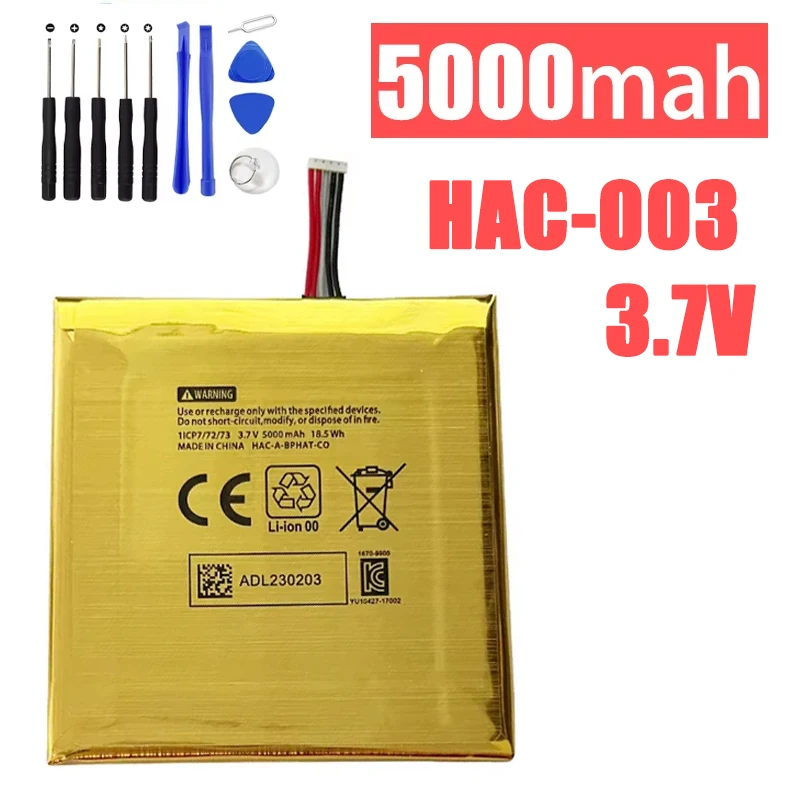 5000mAh Li-ion Battery for Nintendo Switch HAC-003 Console with Install Tools Kit Compatible with HAC-001 2017 Game Console