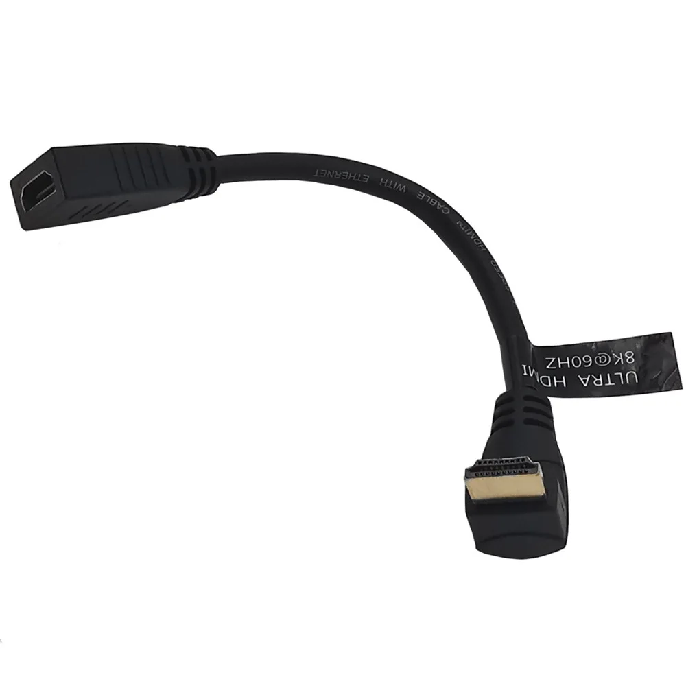90 درجة اليمين اليسار حتى أسفل بزاوية HDMI-متوافق 2.1 الذكور إلى الإناث كابل 4K 120HZ 8K UHD HDR محول الكابل 15 سنتيمتر 60 سنتيمتر 180 سنتيمتر
