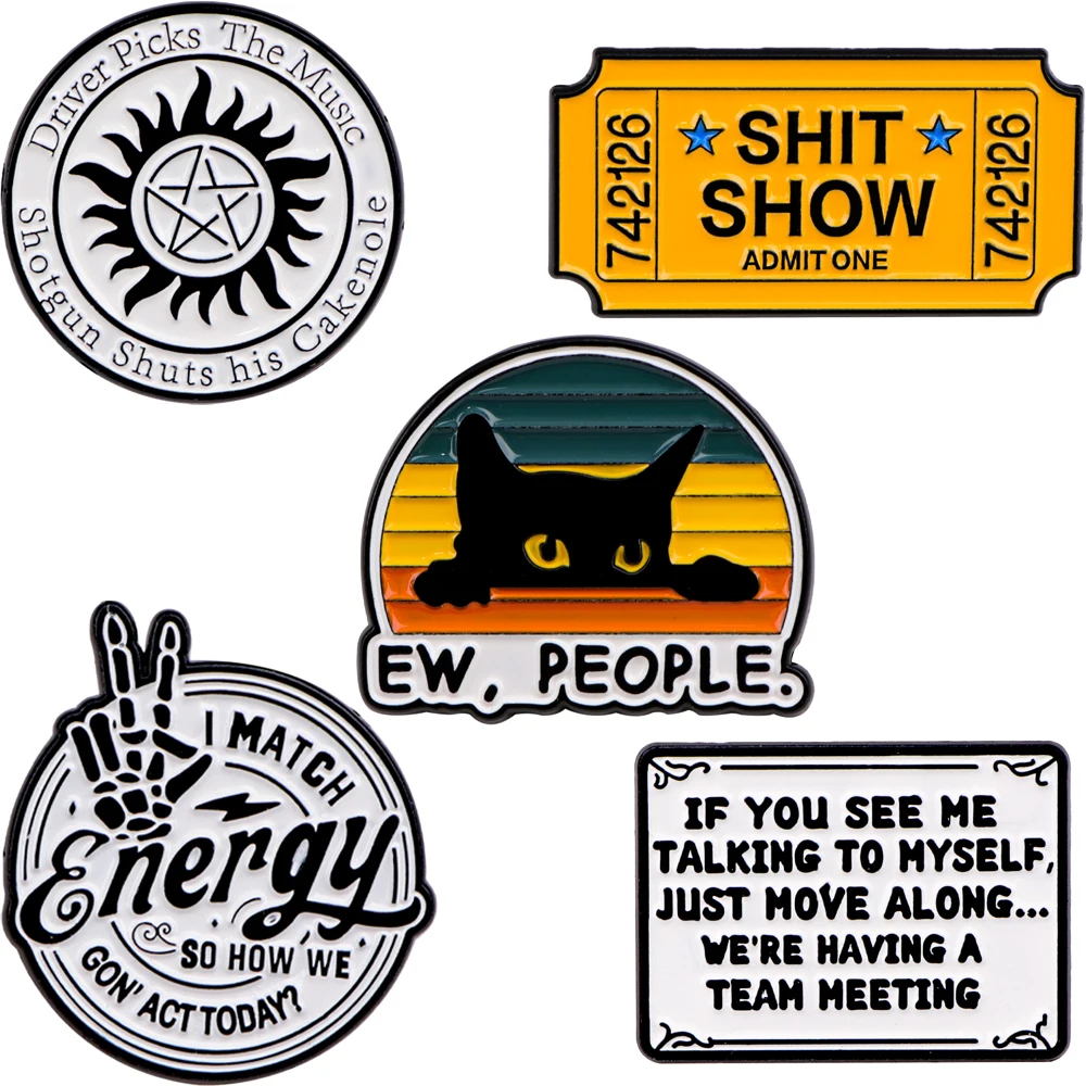 EW PEOPLE Enamel Pins Brooches Woman Men Backpack Accessories Bags Badge Fashion Lapel Jewelry Birthday Gifts