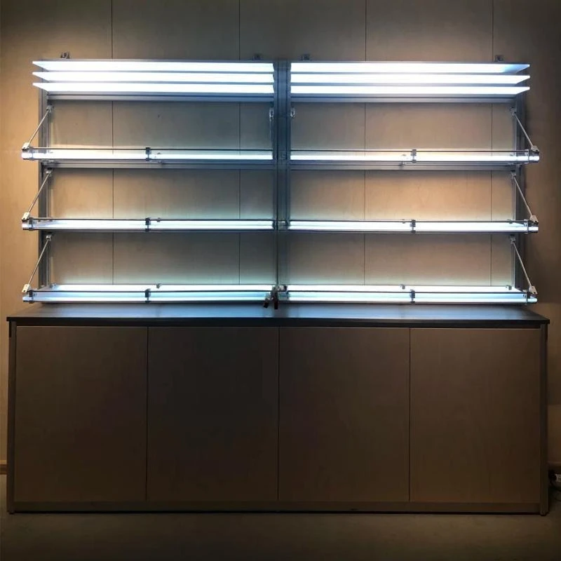 Luminous acrylic shelf display stand, optical axis shelf aluminum profile marine panel display case