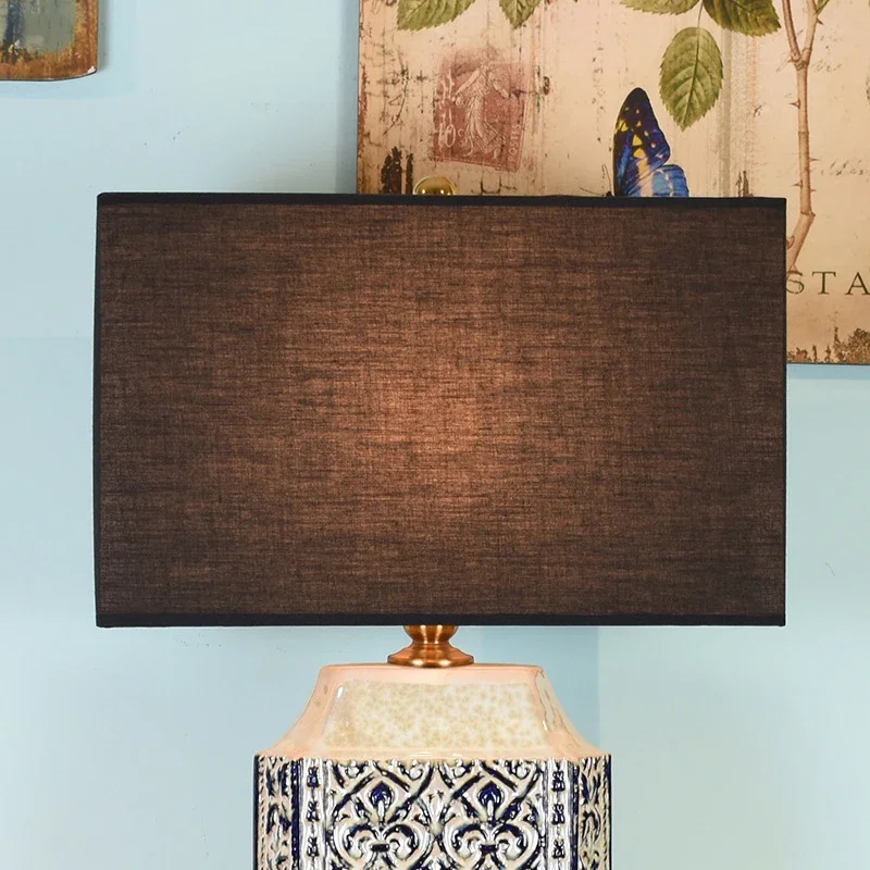 8M American CeramicTable Lamp Retro Creativity Living Room Bedroom Study Hotel Engineering Designer Desk Light