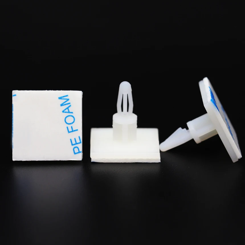 ASS-5/6/8/10/13/16 20*20mm Nylon 4mm Bore PCB Board Support Holder Locking Snap-In Fixed Pillar Adhesive Column Spacer Standoff