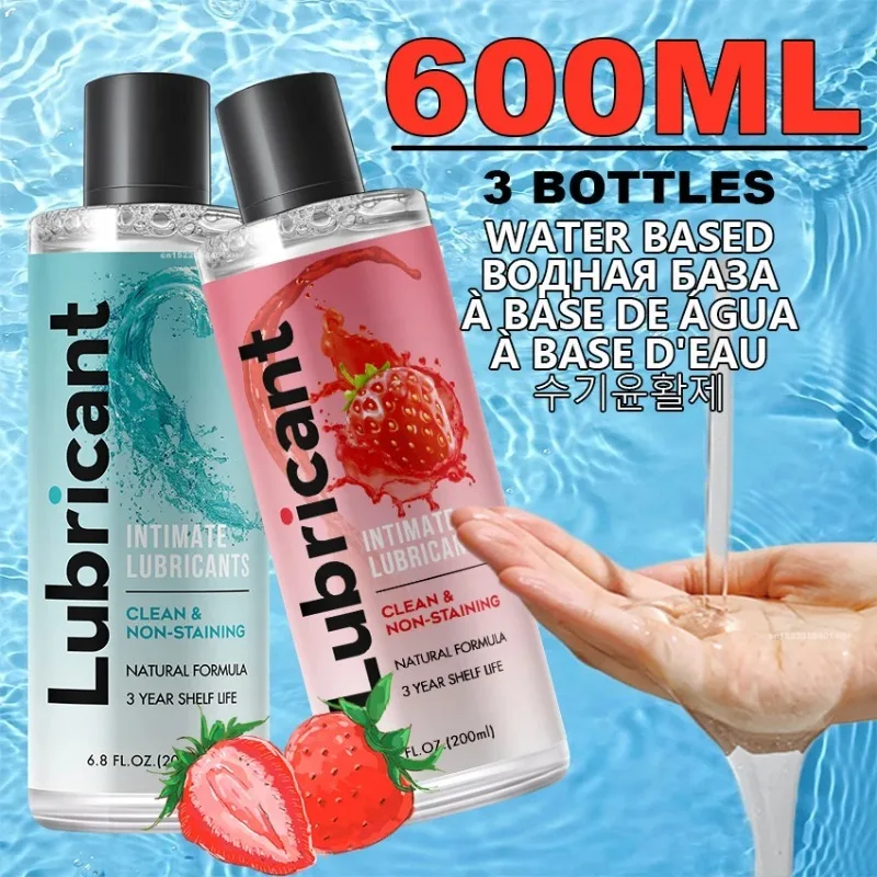 Lubricante a base de agua para sexo Anal, fresa de 200 Ml, Gel de masaje corporal, lubricación Vaginal Gay para parejas, juguetes 18