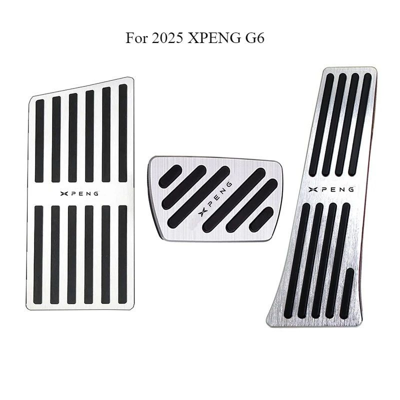For 2025 XPENG G6 Premium Pedal Set - Stainless Steel Anti-Slip Accelerator, Brake & Foot Rest Pedal Covers