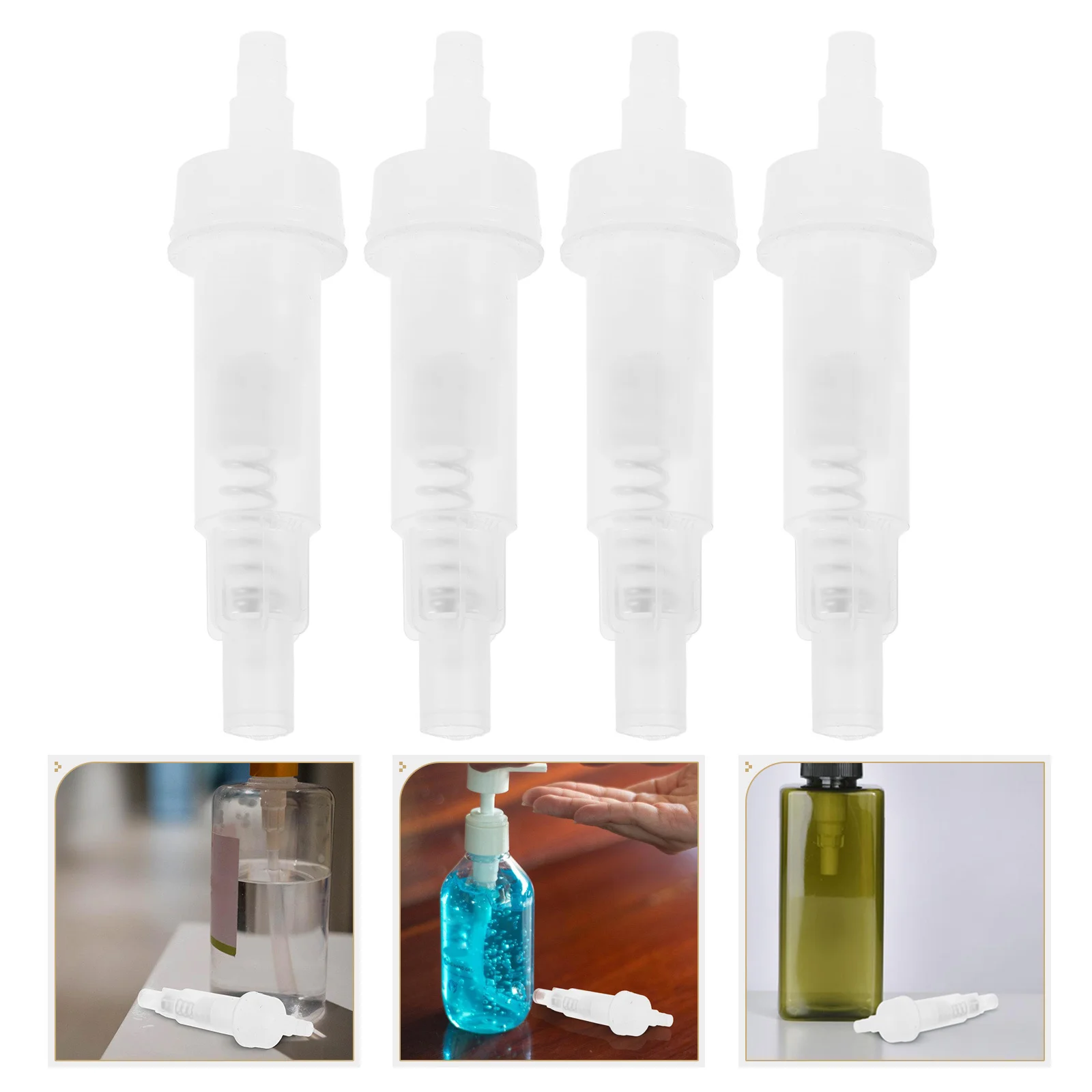 4 قطعة مضخة توزيع للصابون السائل شامبو مكيف إعادة الملء جرة بالوعة المطبخ الحمام تسرب برهان قفل آمن #1