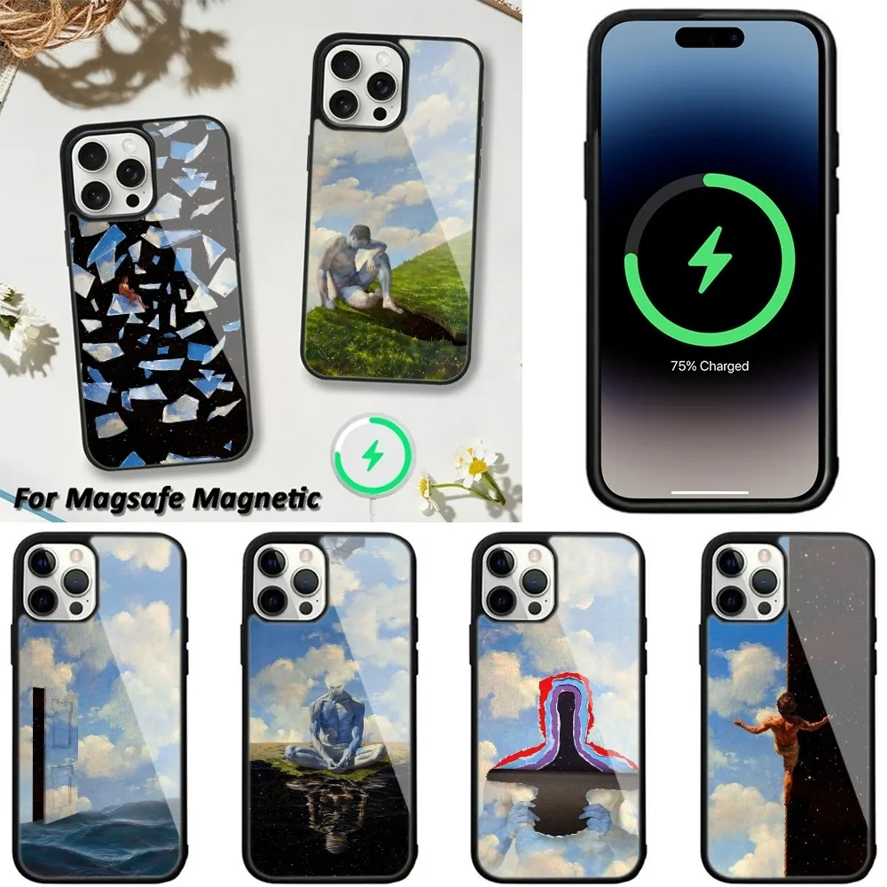 Dividing Line Art Phone Case For iPhone 16,15,14,13,12,11,Plus,Pro,Max,Mini Magsafe Magnetic Wireless Charging