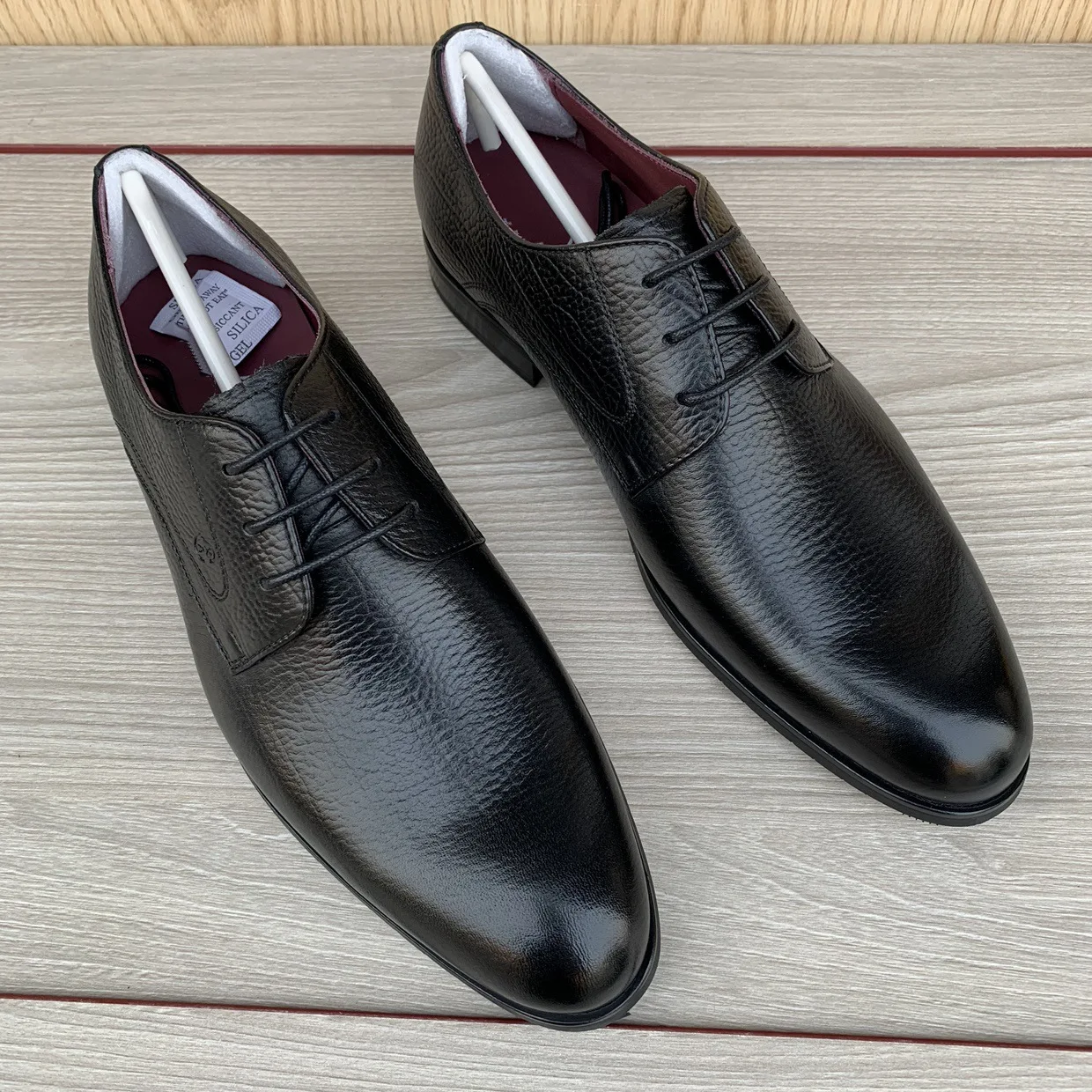 Formal Upper Wear Men - Erkekler için Bağcıklı Deri Derby Ayakkabı,