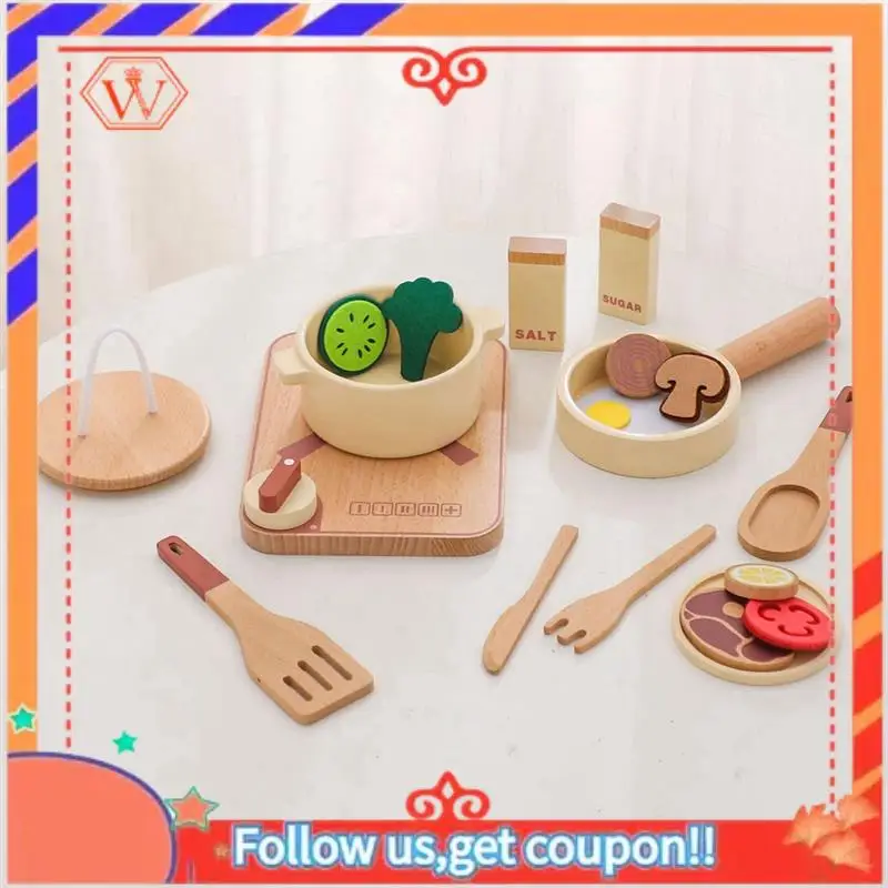 Montessori Children's Play House Kitchen Set Toys Wooden Pretend Kitchen Toys Wooden Play Cooking Set