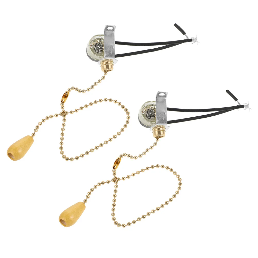 

2Pcs Iron Lamp Pull Chain Switch Replacement for Ceiling Fan Light Decorative Pull Cord Kit Lamp Fan Light Switches