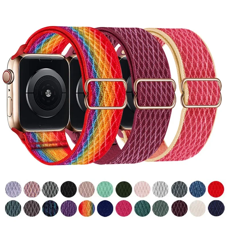 Cinturino in Nylon per cinturino Apple Watch serie iWatch SE 6 7 8 9 38 40 42 44 44 45 49 41 mm T100 Plus W37 T500 X6 W26 Pro DT100 HW22