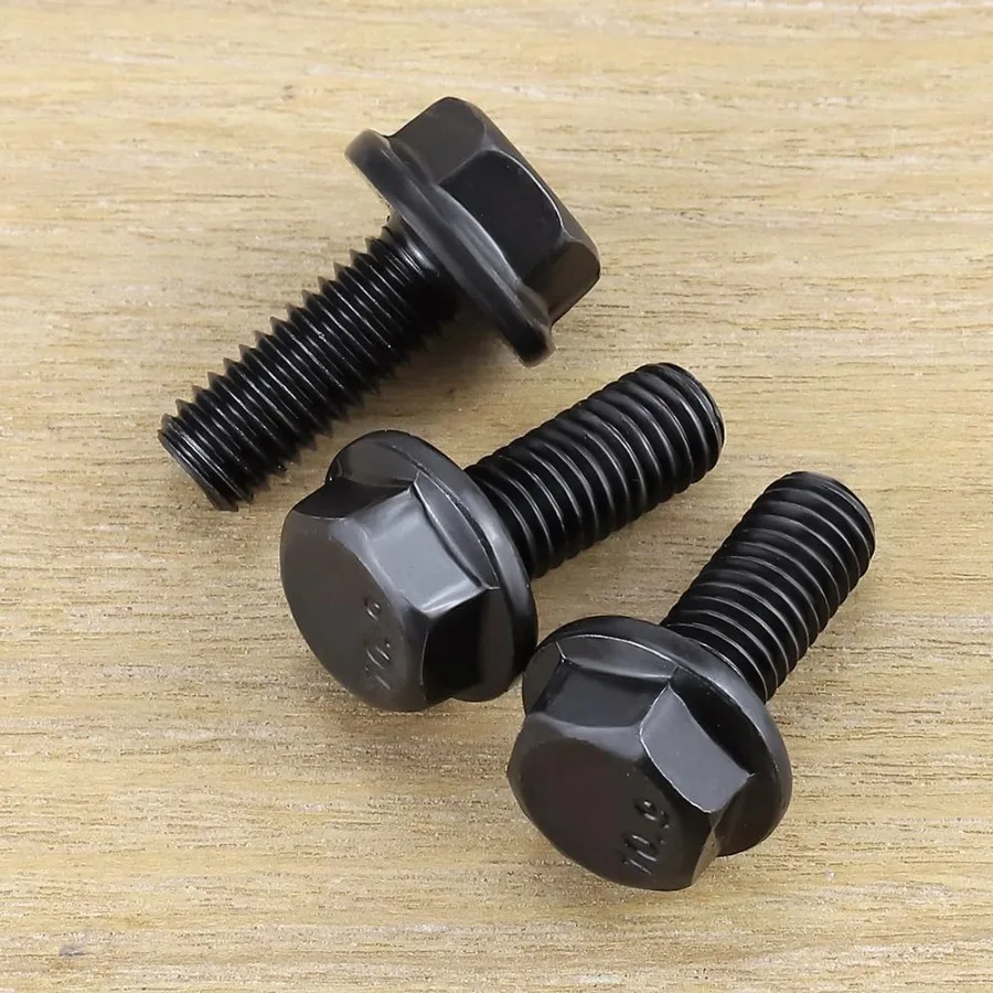 Viti per bulloni esagonali flangiati M101.5 x 20mm Bulloni flangiati esagonali in acciaio legato di grado 10.9 per macchine automobilistiche Finitura all'ossido nero