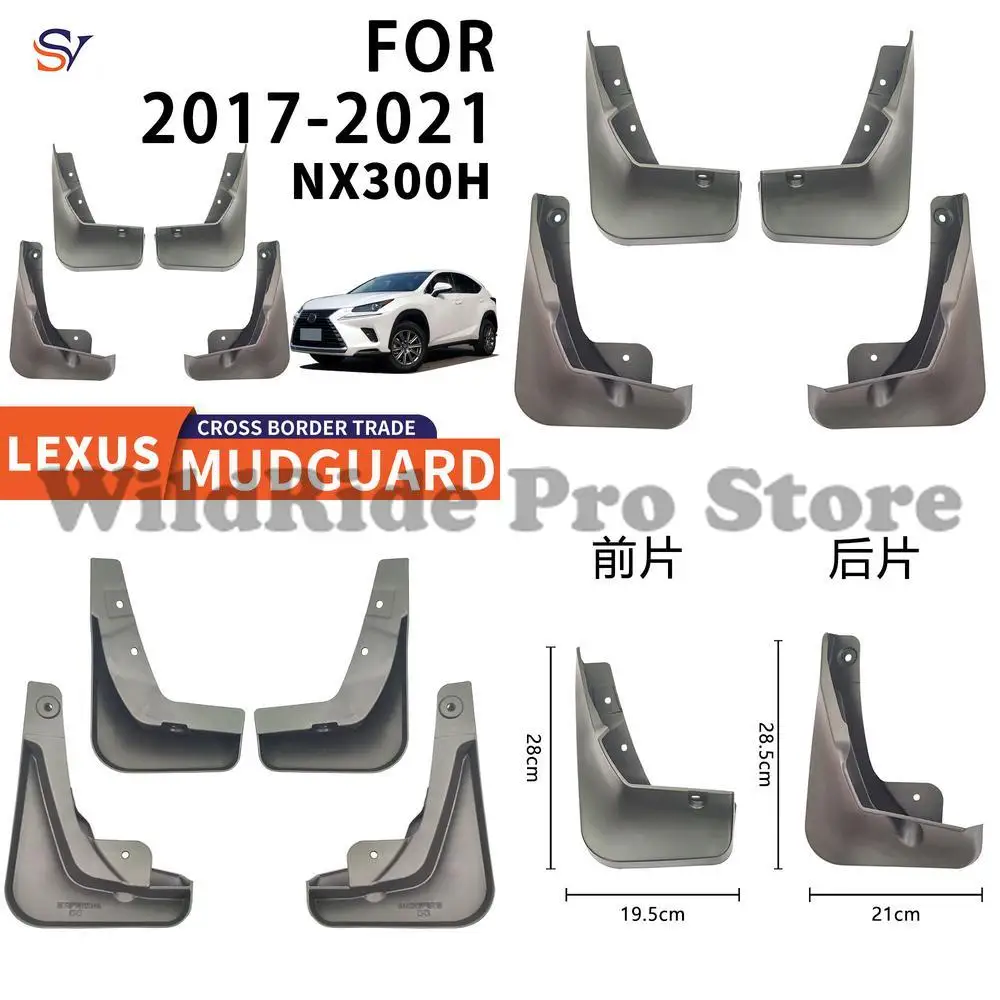 

Front and Rear Mud Flaps for 2017-2021 Lexus NX300H Car Tires PP Soft Rubber Material Easy Installation Protection